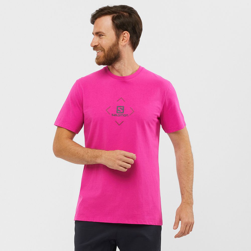 Salomon T-Shirts Herre Lilla - SALOMON COTTON M (DKCLQ-1043)